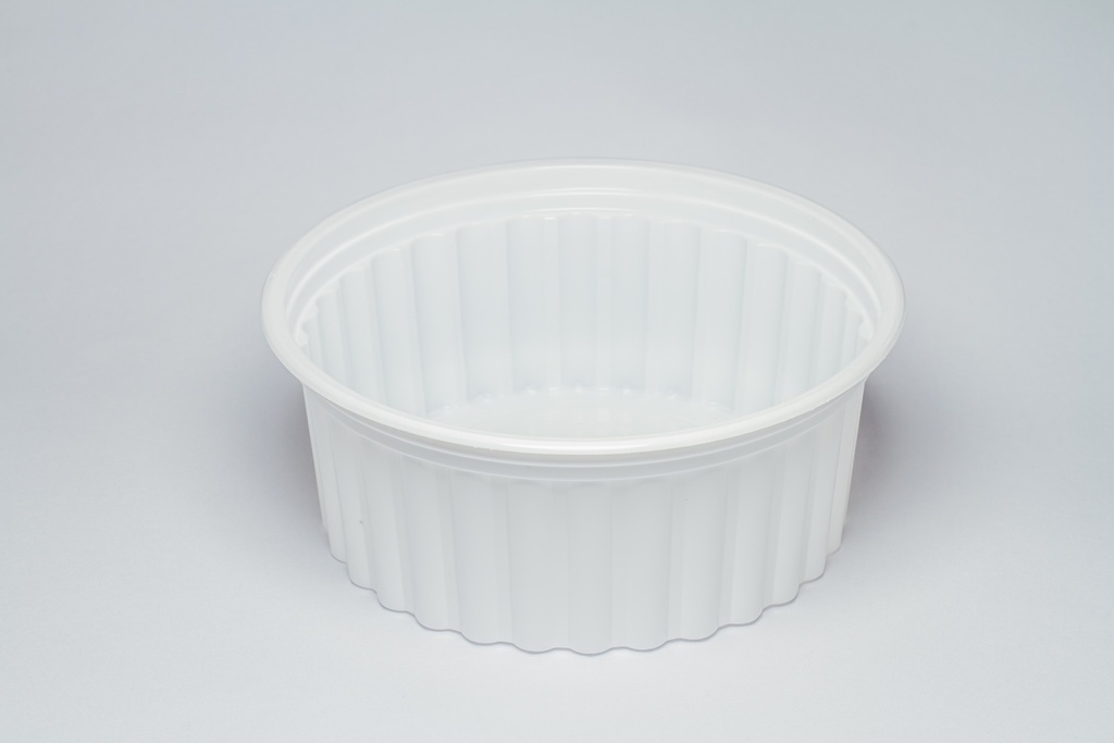 TARRINA 1/4 LT ESTRIADA BLANCA