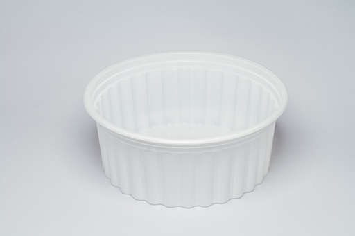 [T250-E-BL-1000-C] TARRINA 1/4 LT ESTRIADA BLANCA